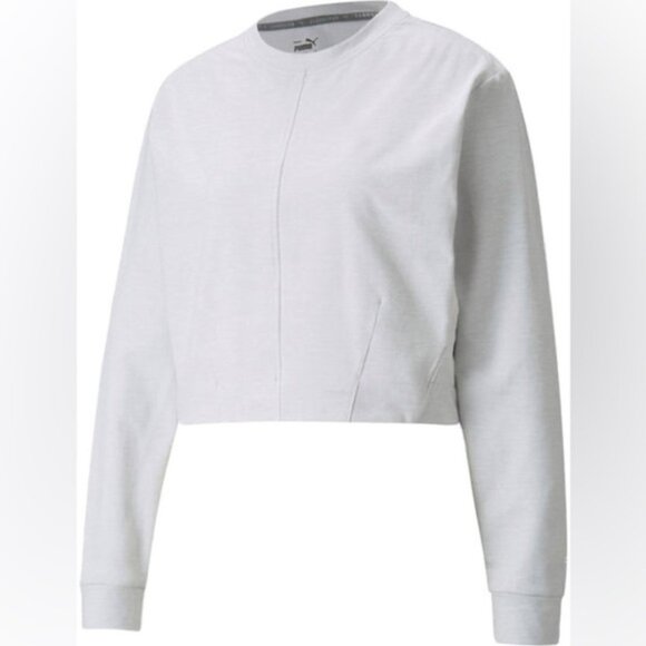 Puma Train Cloudspun Crew Neck Sweater Nimbus Cloud Heather Grey Size XS - Picture 6 of 15